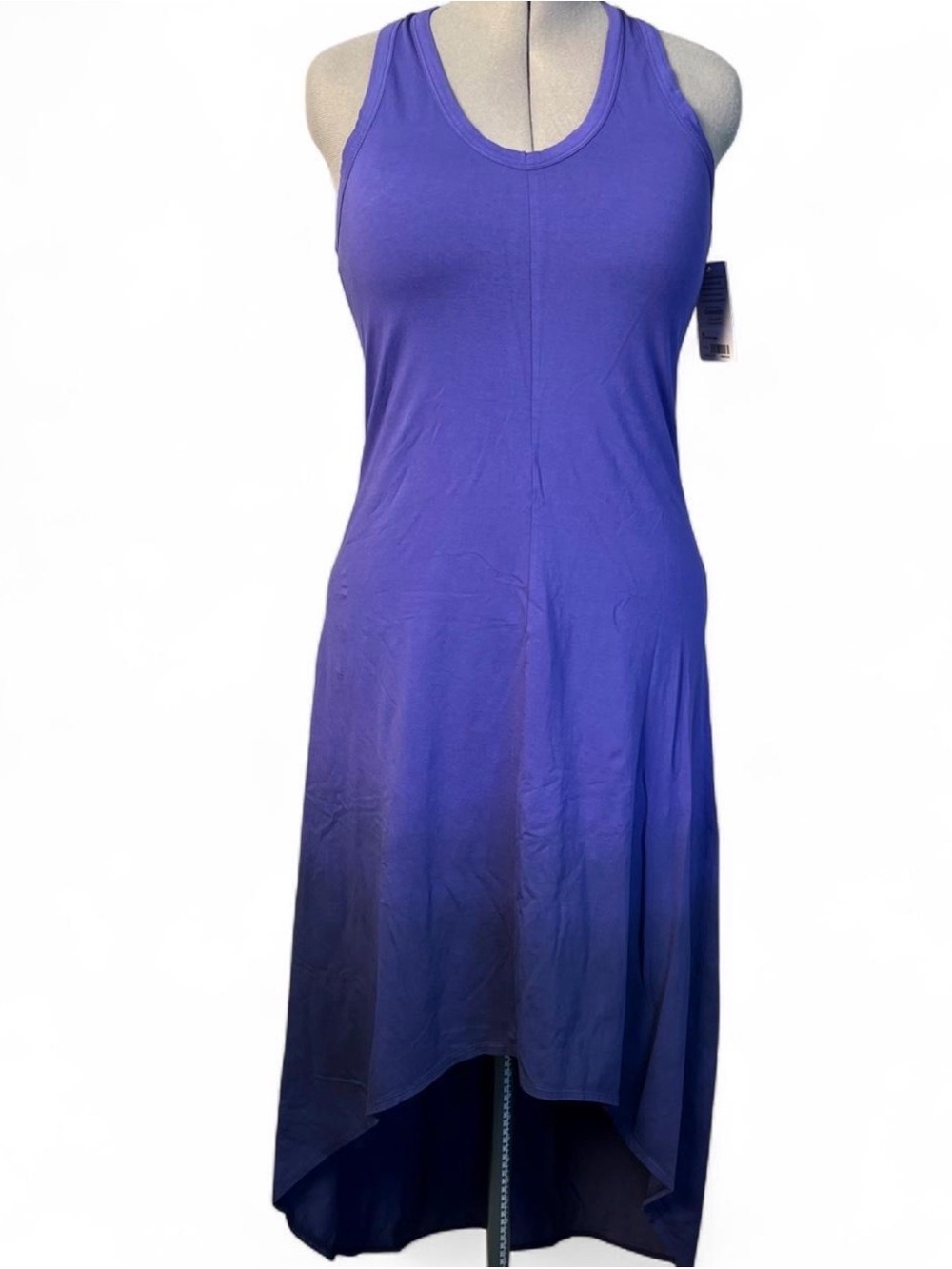 Athleta Dip Dye Middy Dress M Purple Blue Ombre Hi Low NWT